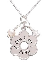 beautiful small I am a child of God baby charm necklace